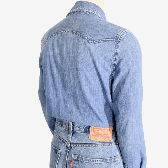 Vintage Cotton Denim Western Shirt by DIESEL / Made in Romania / size Small - Picture 10 of 15